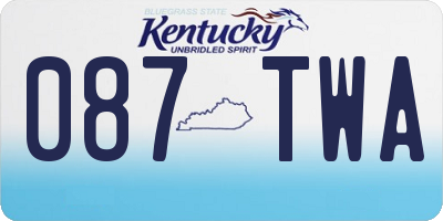 KY license plate 087TWA