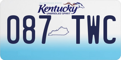 KY license plate 087TWC