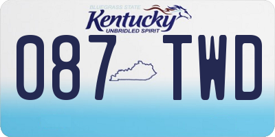 KY license plate 087TWD
