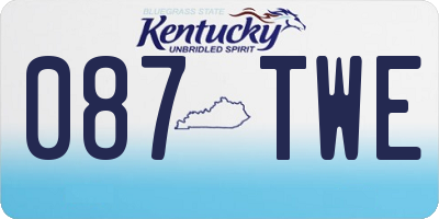 KY license plate 087TWE