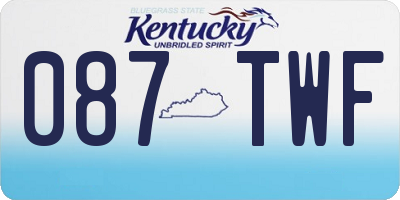 KY license plate 087TWF