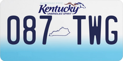 KY license plate 087TWG