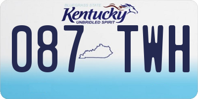 KY license plate 087TWH