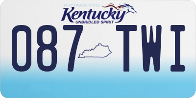 KY license plate 087TWI