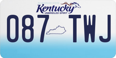 KY license plate 087TWJ