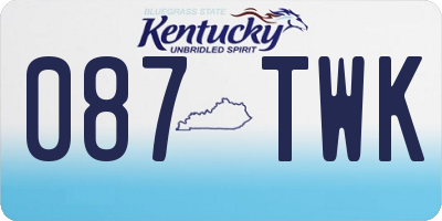 KY license plate 087TWK