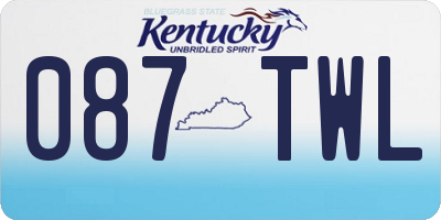 KY license plate 087TWL