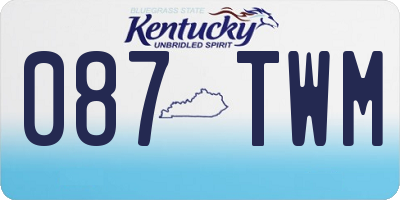 KY license plate 087TWM