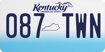 KY license plate 087TWN