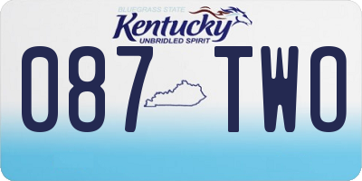 KY license plate 087TWO