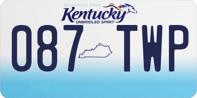 KY license plate 087TWP