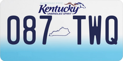 KY license plate 087TWQ