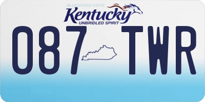 KY license plate 087TWR