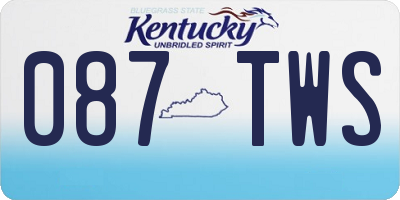 KY license plate 087TWS