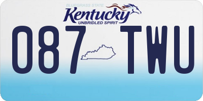 KY license plate 087TWU
