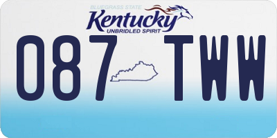 KY license plate 087TWW