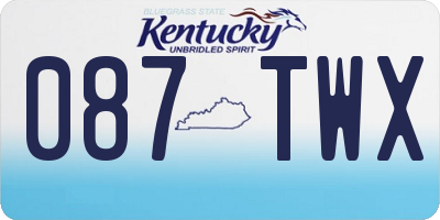KY license plate 087TWX