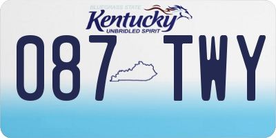 KY license plate 087TWY