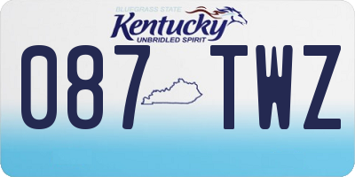KY license plate 087TWZ