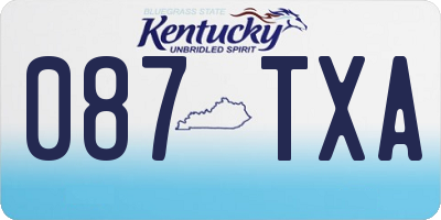 KY license plate 087TXA