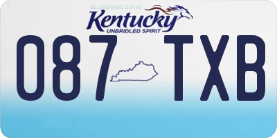 KY license plate 087TXB
