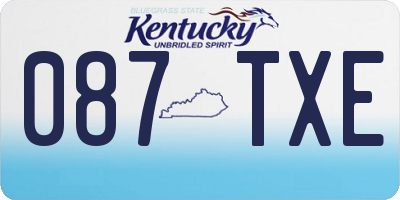 KY license plate 087TXE