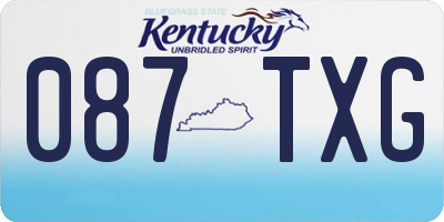 KY license plate 087TXG