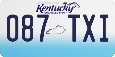 KY license plate 087TXI