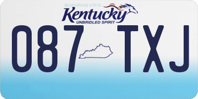 KY license plate 087TXJ