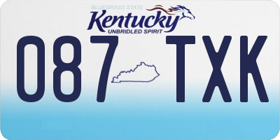 KY license plate 087TXK