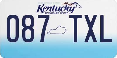 KY license plate 087TXL