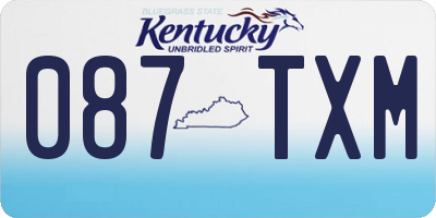 KY license plate 087TXM