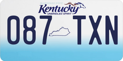 KY license plate 087TXN