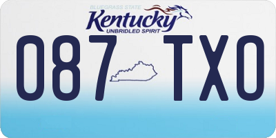 KY license plate 087TXO