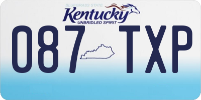 KY license plate 087TXP