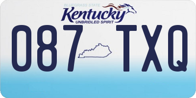 KY license plate 087TXQ