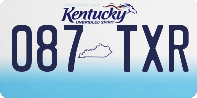 KY license plate 087TXR