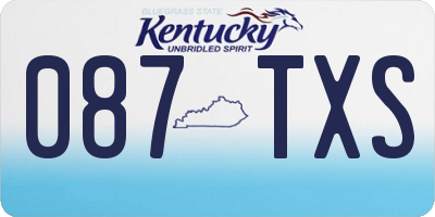 KY license plate 087TXS
