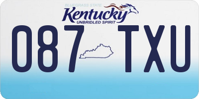 KY license plate 087TXU