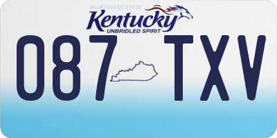 KY license plate 087TXV