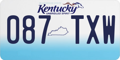 KY license plate 087TXW