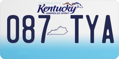 KY license plate 087TYA