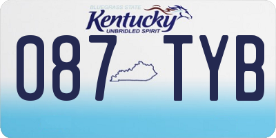 KY license plate 087TYB