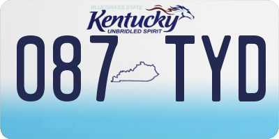 KY license plate 087TYD