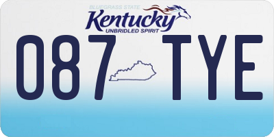 KY license plate 087TYE