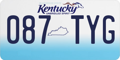 KY license plate 087TYG