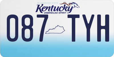 KY license plate 087TYH