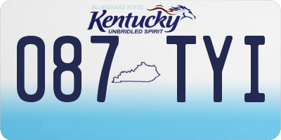 KY license plate 087TYI