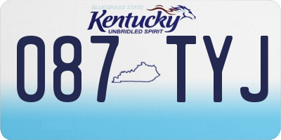 KY license plate 087TYJ