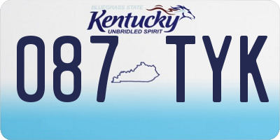 KY license plate 087TYK